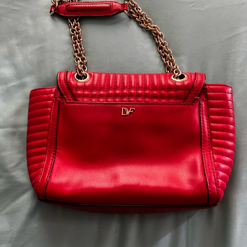 Diane Von Furstenberg “440 Mini” Red Leather Crossbody/Shoulder Bag - Picture 4 of 5